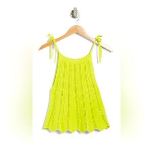 Crochet Knit Tank Top with Tie Detail